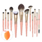 Make-upbürsten-Satz-lederner Fall 150g kundenspezifischer Logo Foundation Makeup Brushes Rose Gold