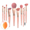 Make-upbürsten-Satz-lederner Fall 150g kundenspezifischer Logo Foundation Makeup Brushes Rose Gold